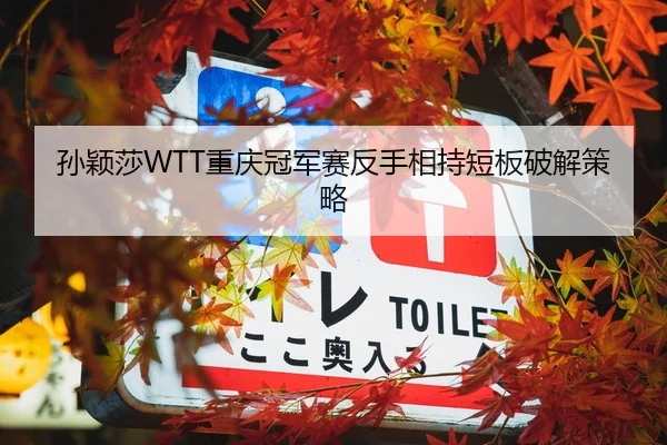 孙颖莎WTT重庆冠军赛反手相持短板破解策略